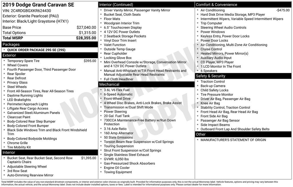 Used 2019 Dodge Grand Caravan SE image 8