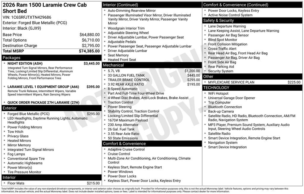 New 2026 RAM 1500 Laramie w/ Night Edition AWD/4WD image 7