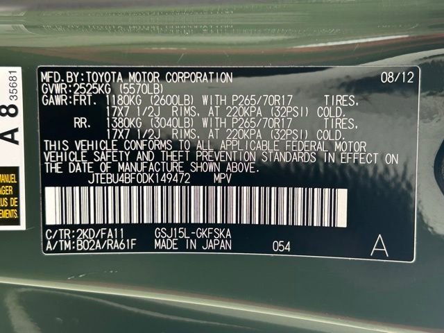 Used 2013 Toyota FJ Cruiser 4WD w/ Convenience Pkg image 18