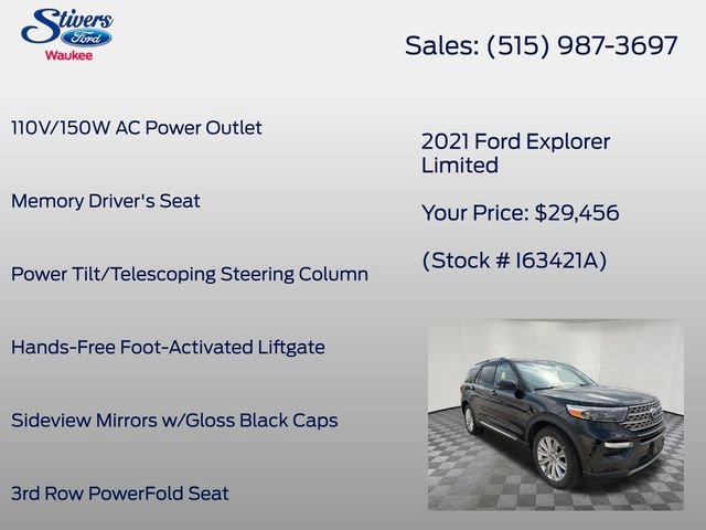 Used 2021 Ford Explorer Limited w/ Equipment Group 301A AWD/4WD image 22
