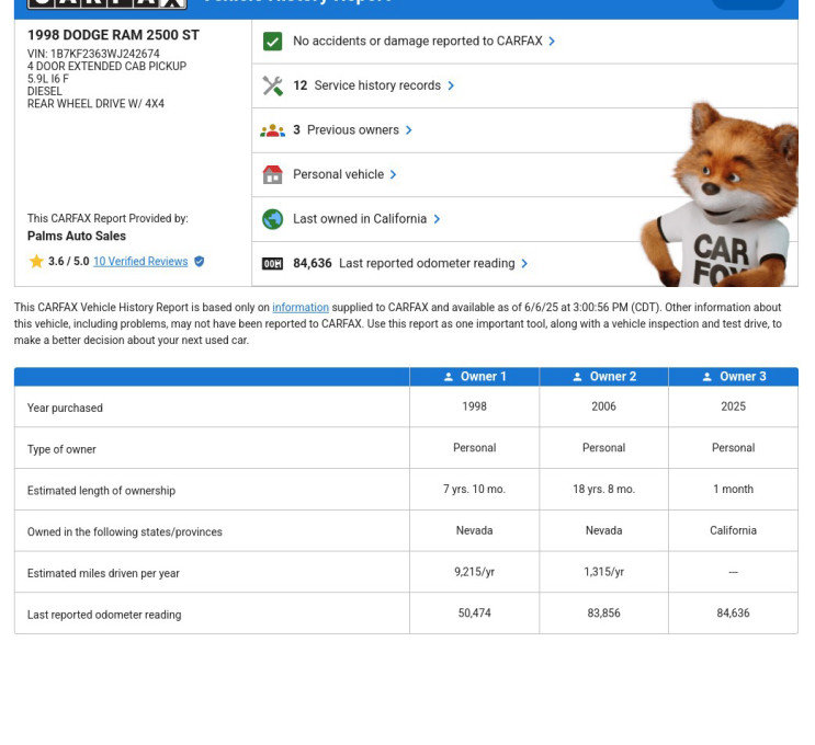 Used 1998 Dodge Ram 2500 Truck 4x4 Quad Cab image 2