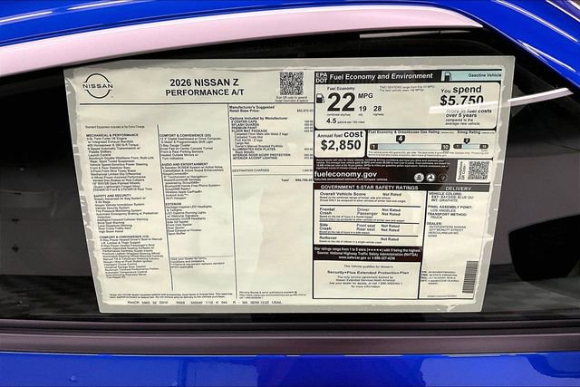 New 2026 Nissan Z Performance w/ Floor Mat Package RWD image 36
