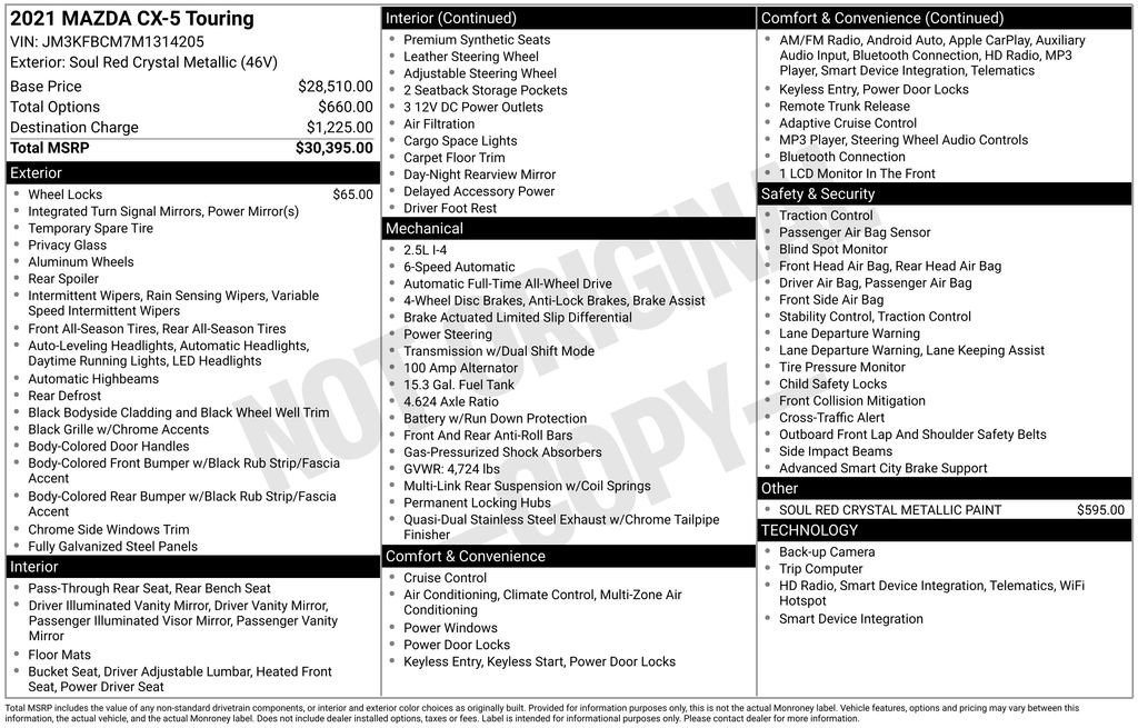 Certified 2021 MAZDA CX-5 Touring AWD/4WD image 38
