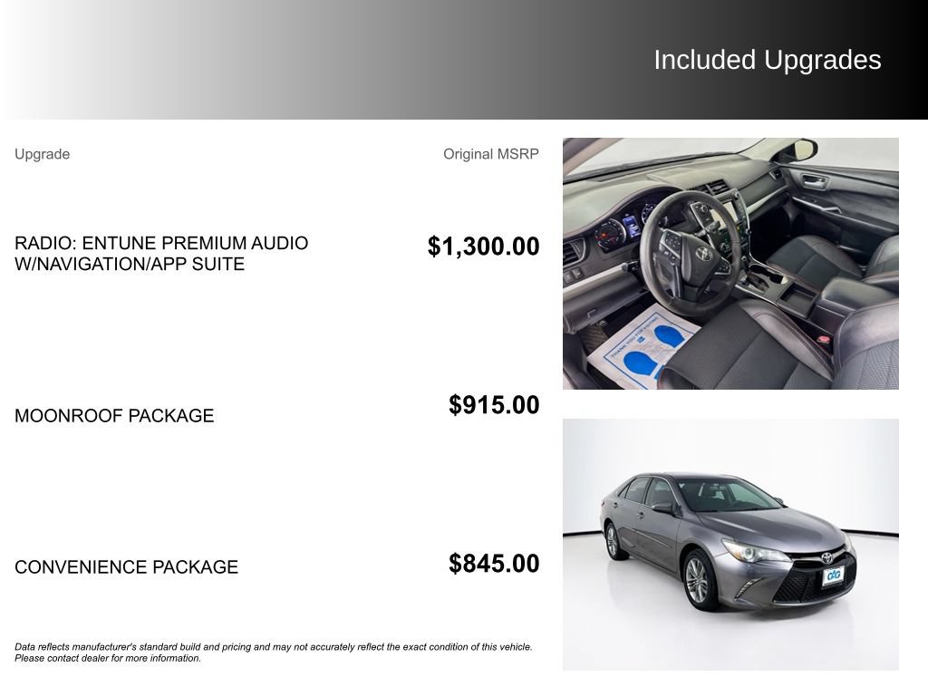 Used 2017 Toyota Camry SE w/ Moonroof Package FWD image 5