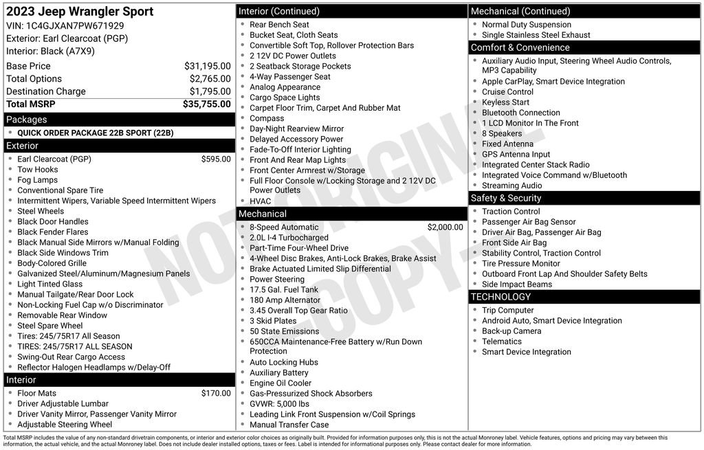 Certified 2023 Jeep Wrangler Sport AWD/4WD image 9