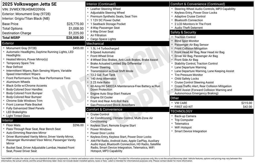 Used 2025 Volkswagen Jetta SE image 10
