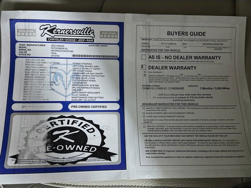 Used 2022 Nissan Pathfinder SL FWD image 38