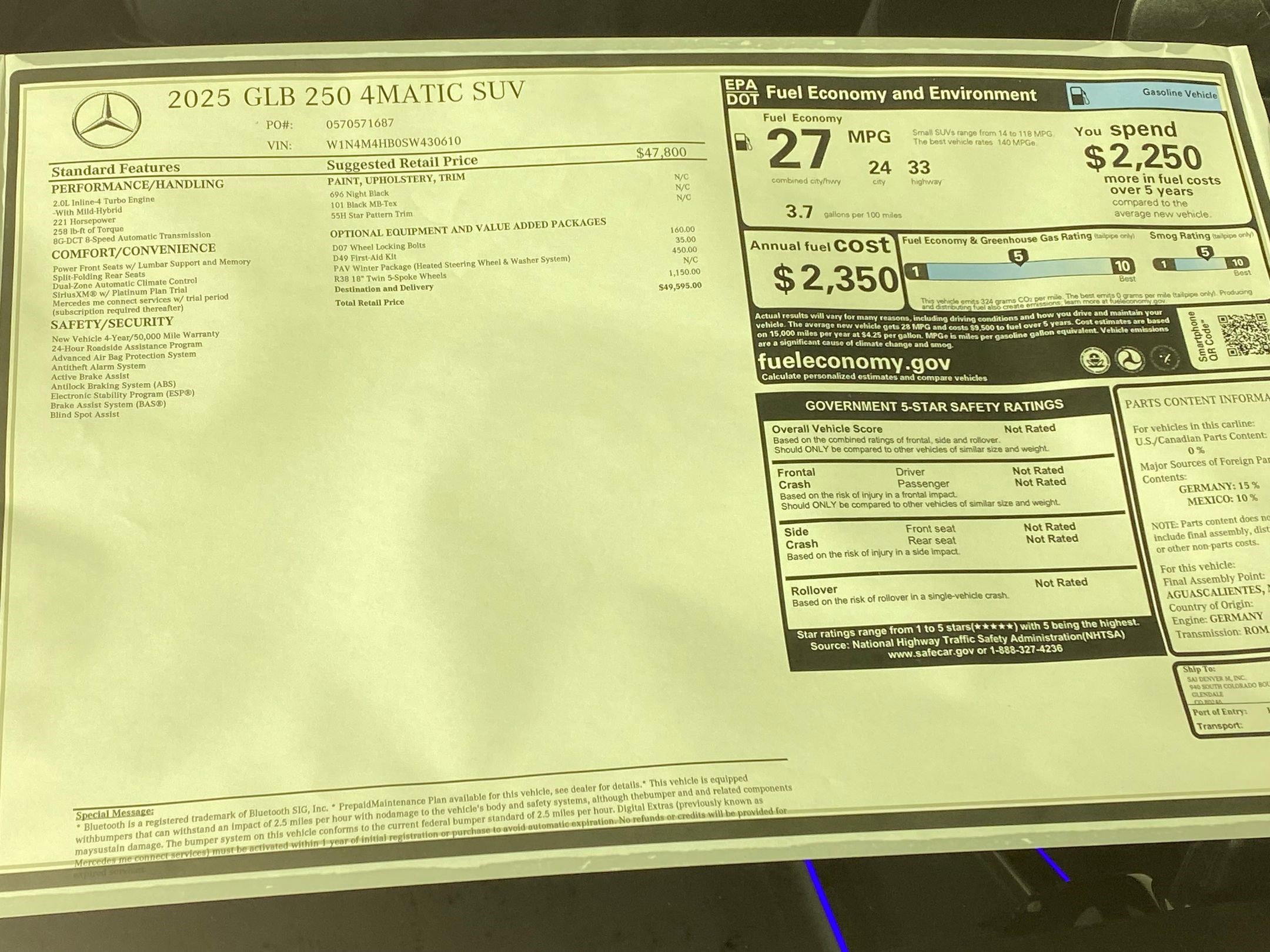 New 2025 Mercedes-Benz GLB 250 4MATIC image 30