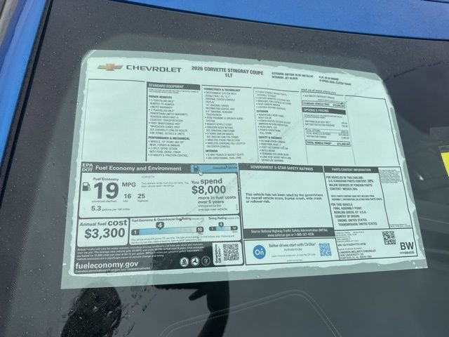 New 2026 Chevrolet Corvette Stingray Coupe w/ Battery Protection Package image 32