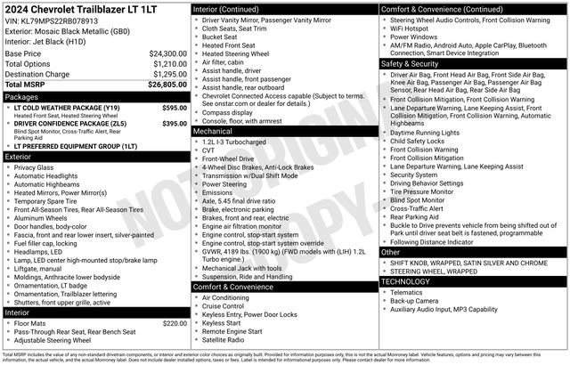 Used 2024 Chevrolet TrailBlazer LT w/ LT Cold Weather Package FWD image 2