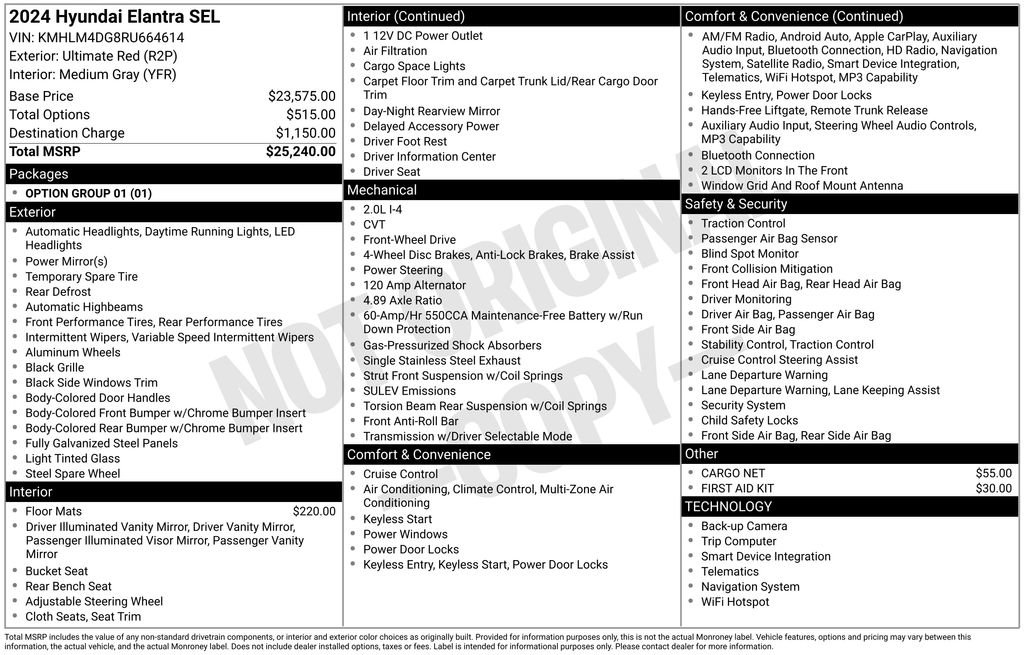 Used 2024 Hyundai Elantra SEL FWD image 27