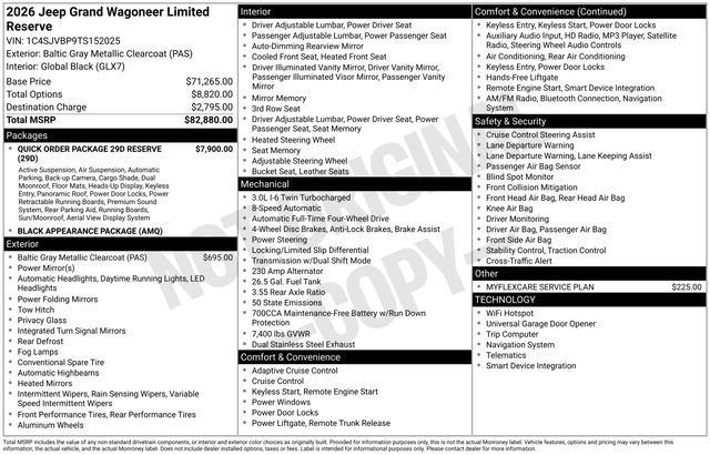 New 2026 Jeep Grand Wagoneer Limited AWD/4WD image 42