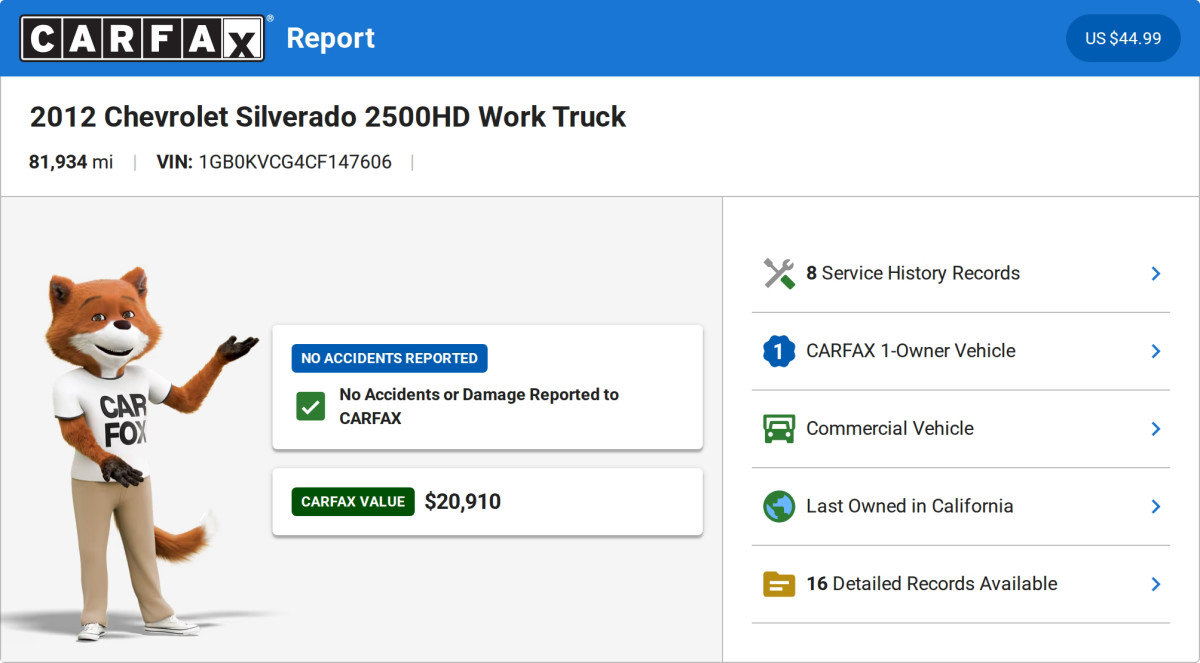 Used 2012 Chevrolet Silverado 2500 W/T AWD/4WD image 2