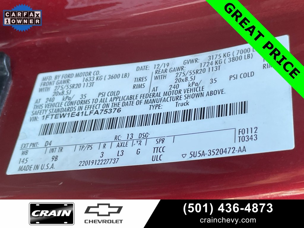 Used 2020 Ford F150 Platinum w/ Equipment Group 701A Luxury image 36