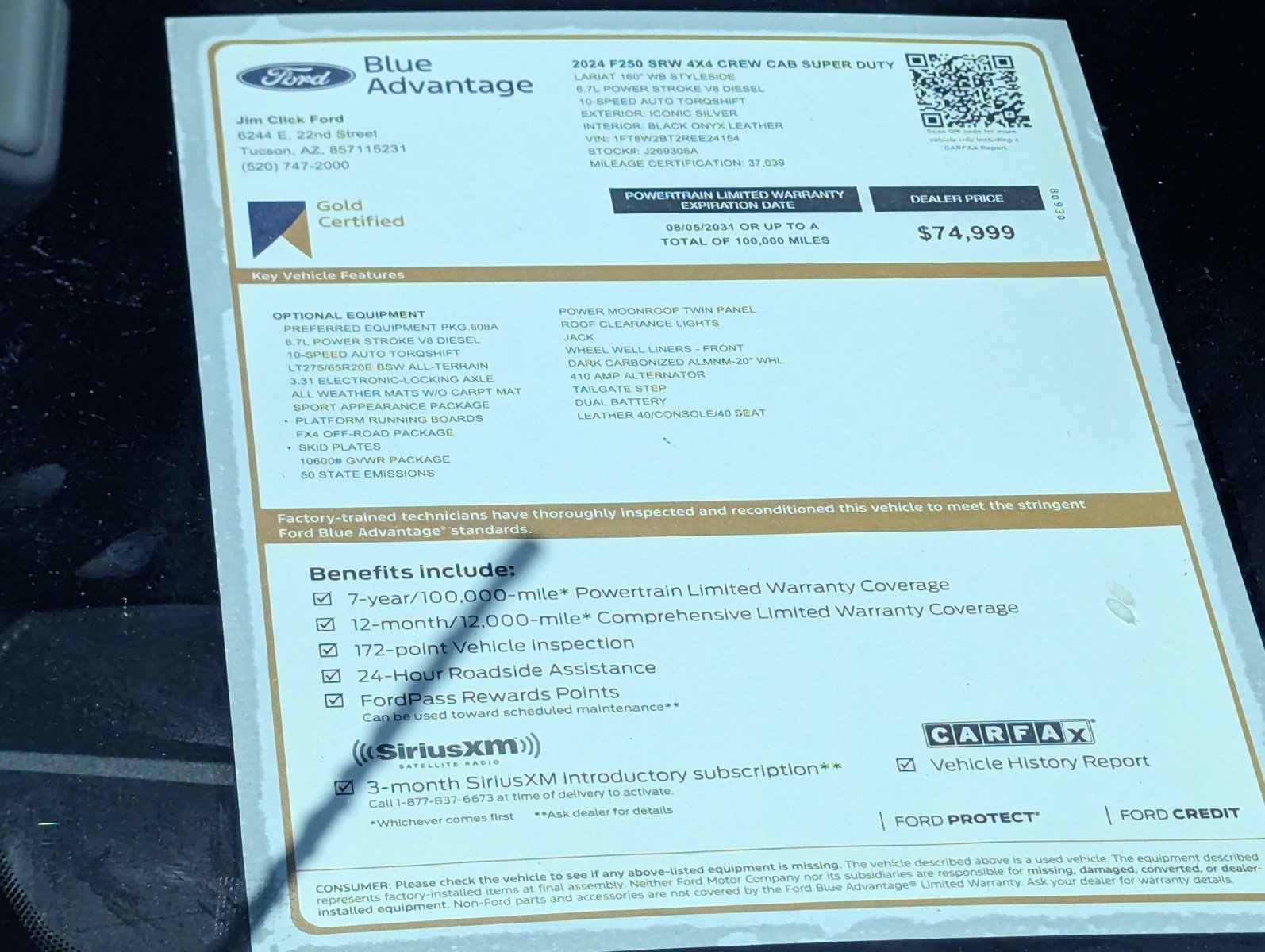 Certified 2024 Ford F250 Lariat w/ Sport Appearance Package AWD/4WD image 14