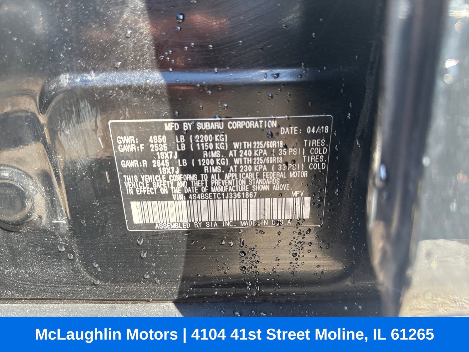 Used 2018 Subaru Outback 3.6R Touring image 25