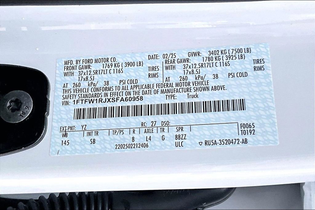 Used 2025 Ford F150 Raptor w/ Equipment Group 803A Raptor R image 44