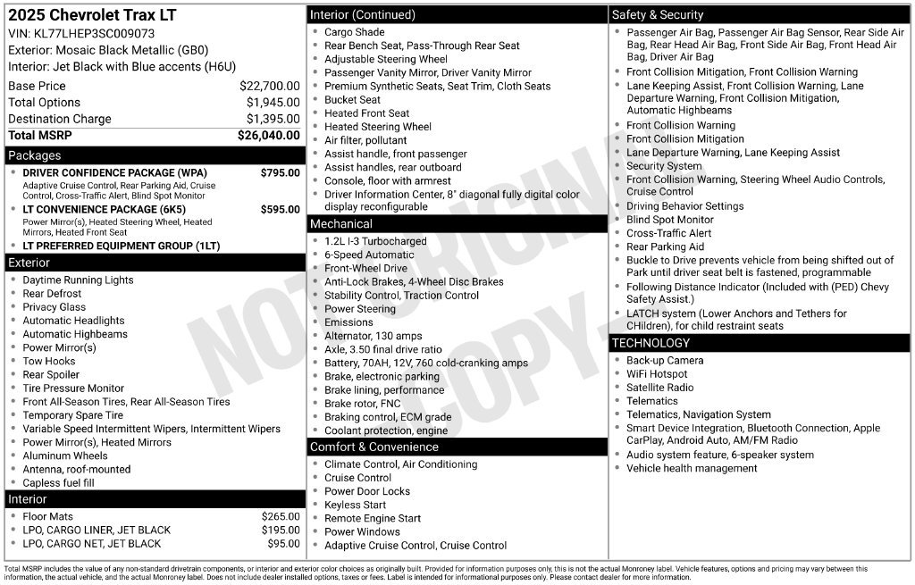 Used 2025 Chevrolet Trax LT w/ Driver Confidence Package FWD image 10