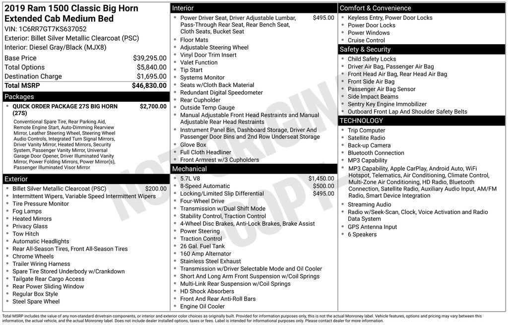 Used 2019 RAM 1500 Big Horn AWD/4WD image 5