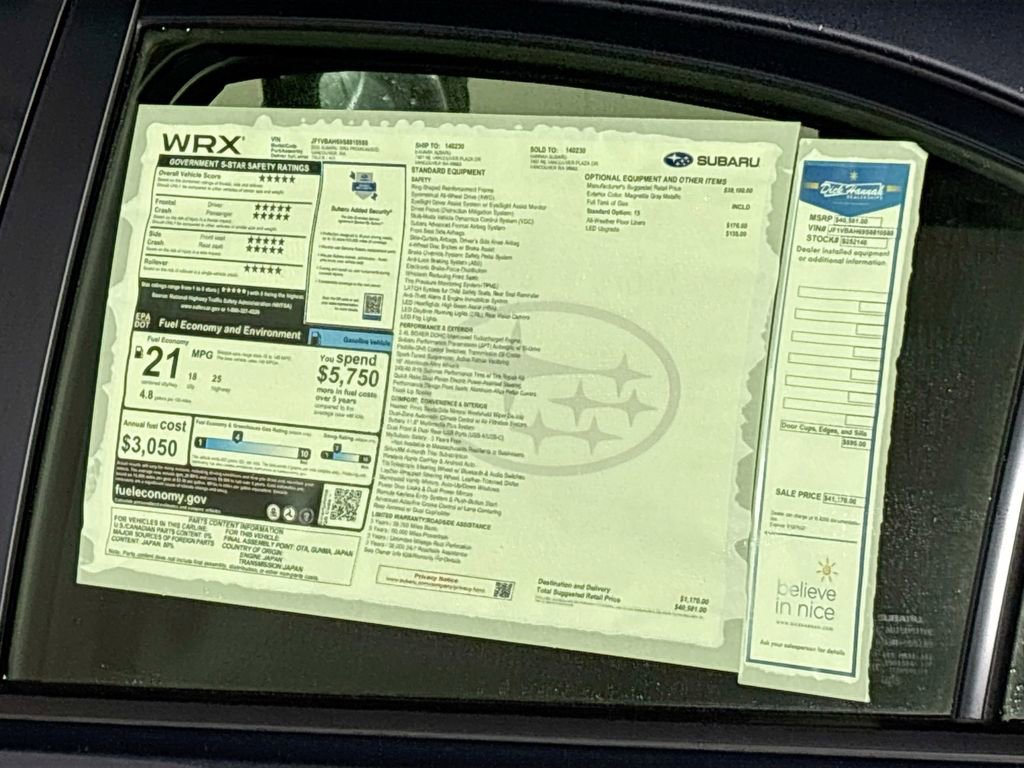 New 2025 Subaru WRX Premium image 23