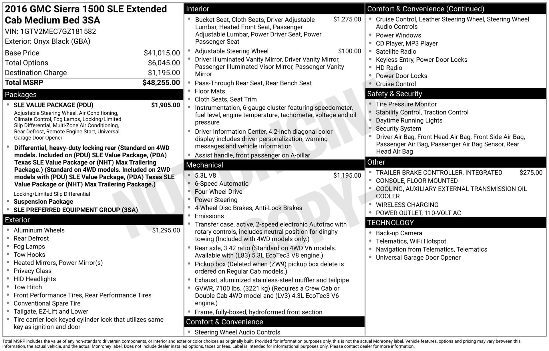 Used 2016 GMC Sierra 1500 SLE w/ SLE Value Package image 3