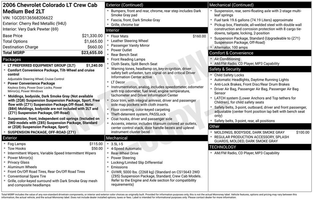 Used 2006 Chevrolet Colorado LT w/ LT Preferred Equipment Group RWD image 4