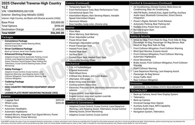 New 2025 Chevrolet Traverse High Country image 2