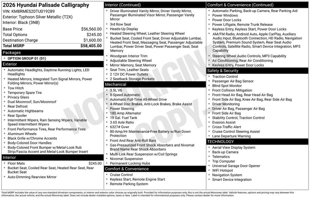 New 2026 Hyundai Palisade Calligraphy image 3