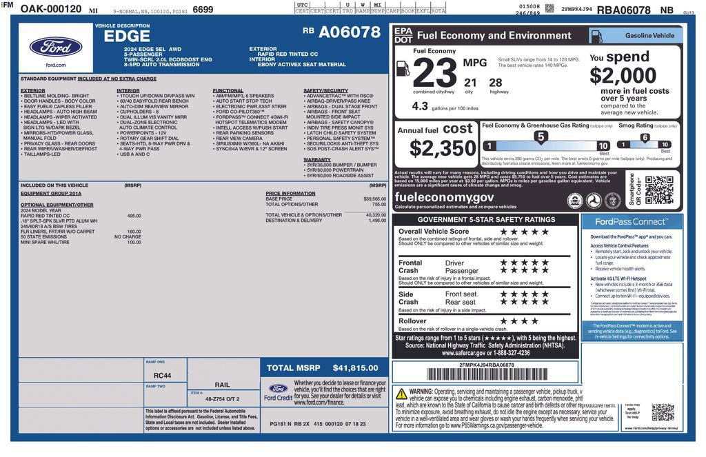 Certified 2024 Ford Edge SEL AWD/4WD image 23
