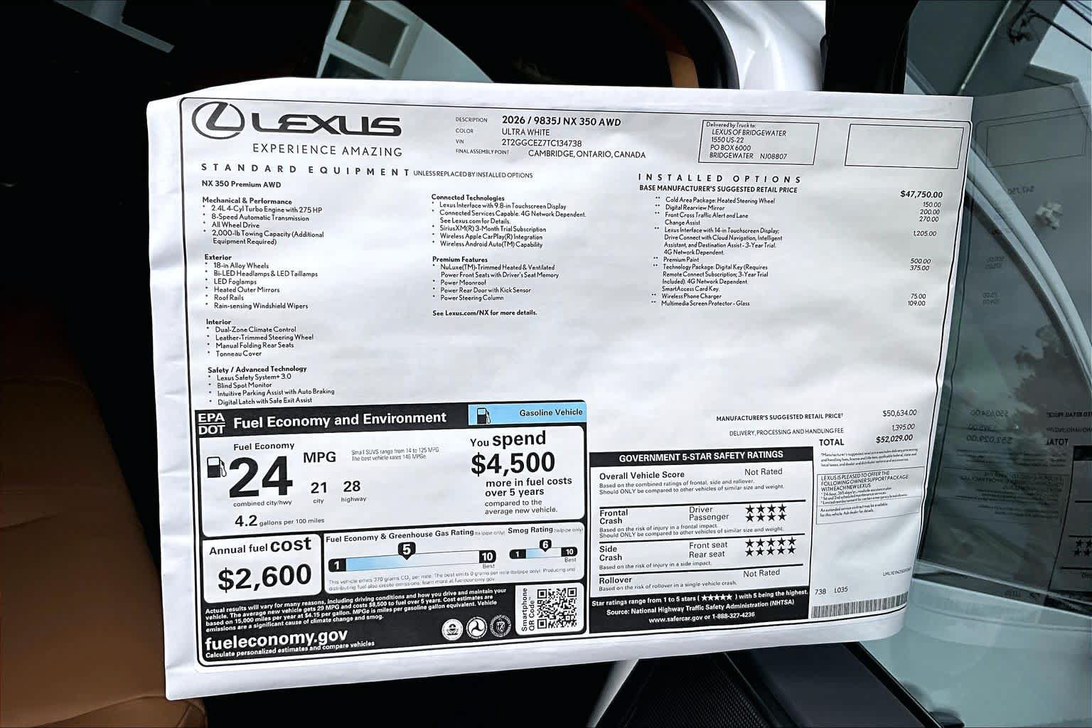 New 2026 Lexus NX 350 AWD w/ Premium Package image 13