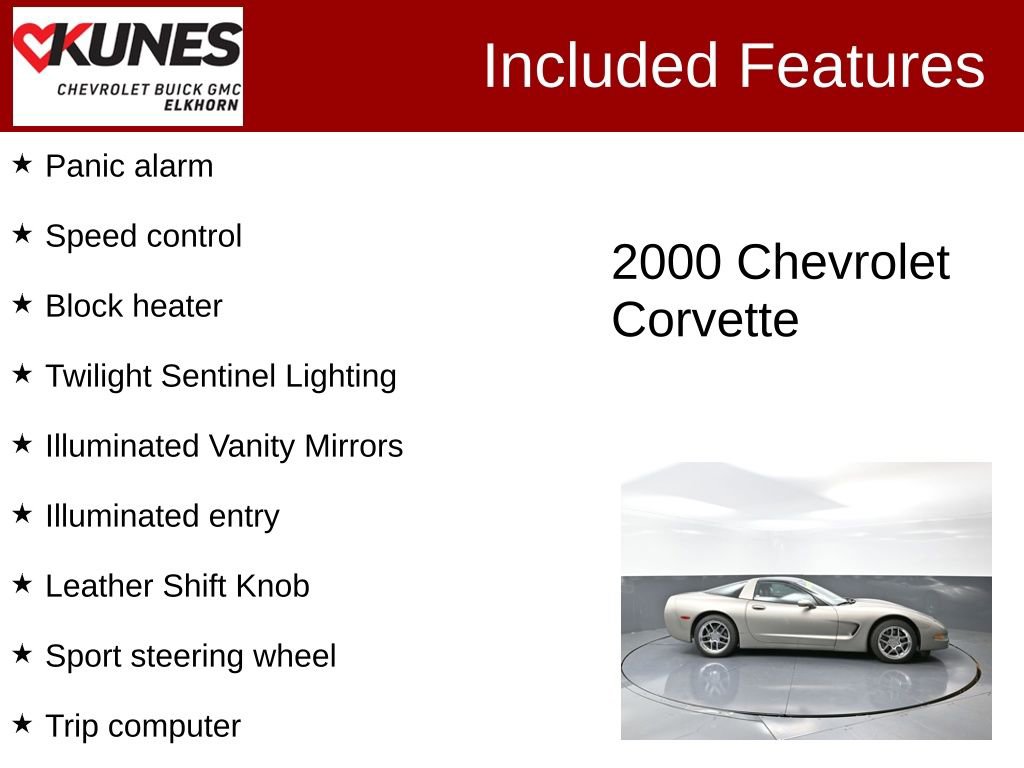 Used 2000 Chevrolet Corvette Coupe w/ Memory Pkg image 3