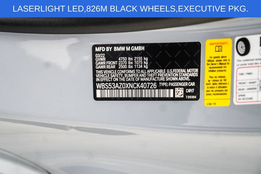 Used 2022 BMW M4 Coupe w/ Executive Package RWD image 54