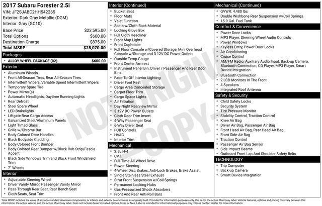 Used 2017 Subaru Forester 2.5i w/ Alloy Wheel Package image 4