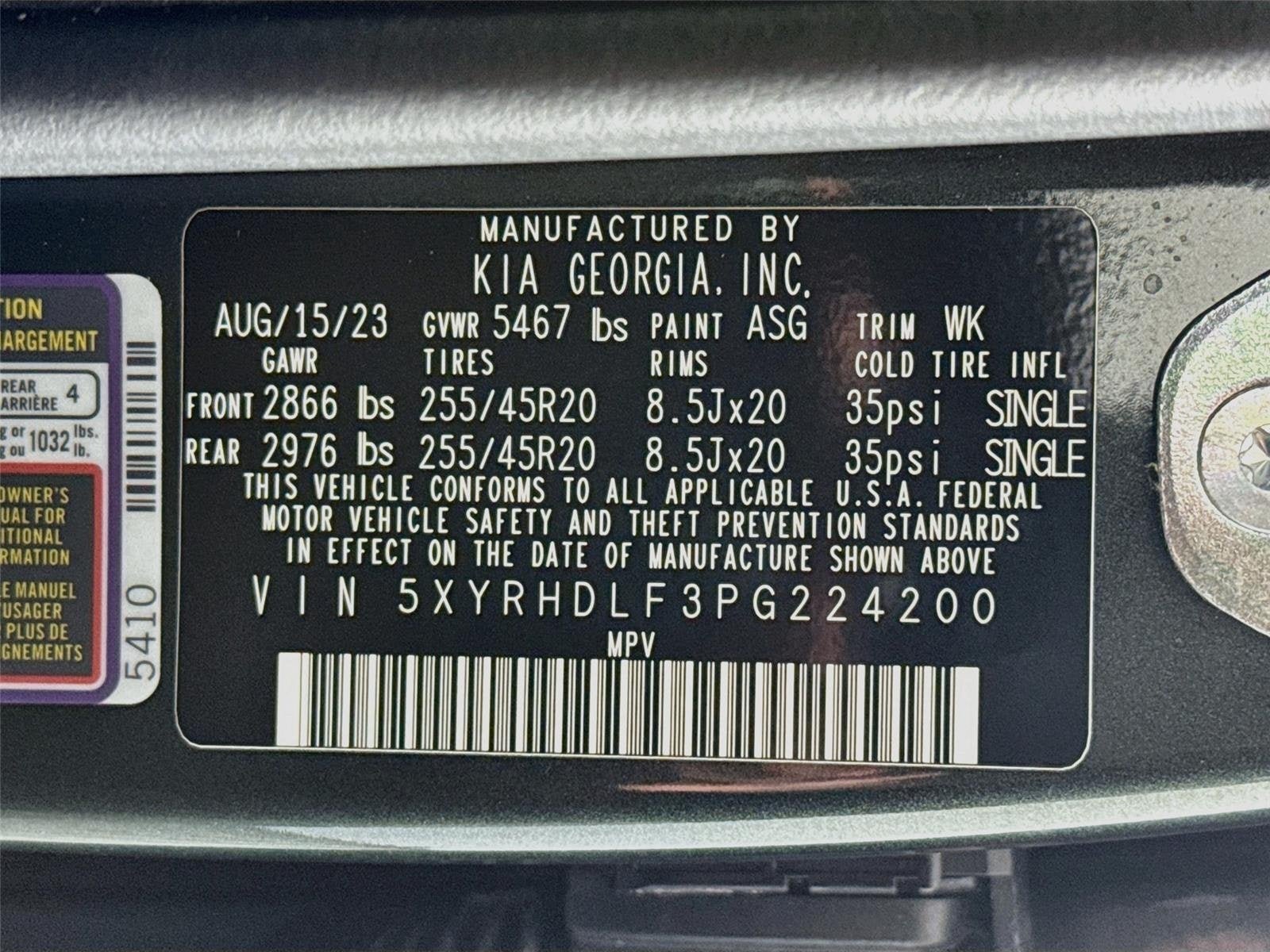 Certified 2023 Kia Sorento X-Line EX AWD/4WD image 33