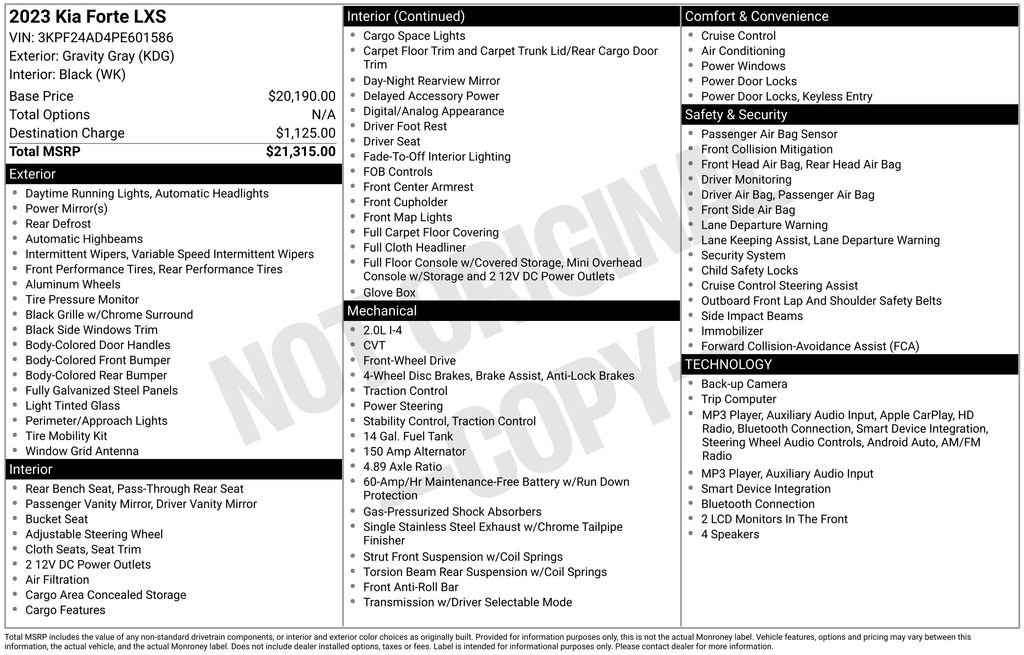 Used 2023 Kia Forte LXS FWD image 2
