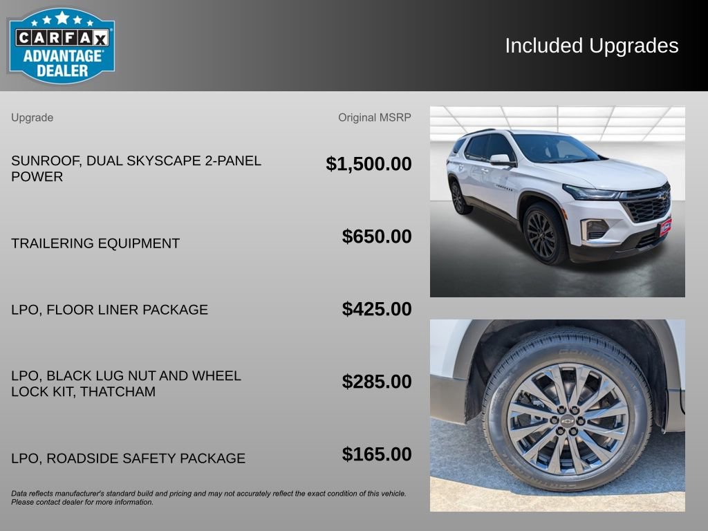 Certified 2023 Chevrolet Traverse RS w/ LPO, Floor Liner Package AWD/4WD image 3