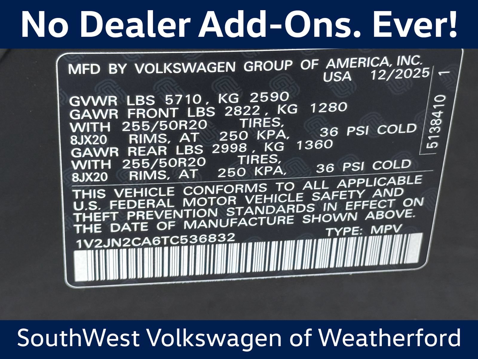 New 2026 Volkswagen Atlas SE FWD image 25