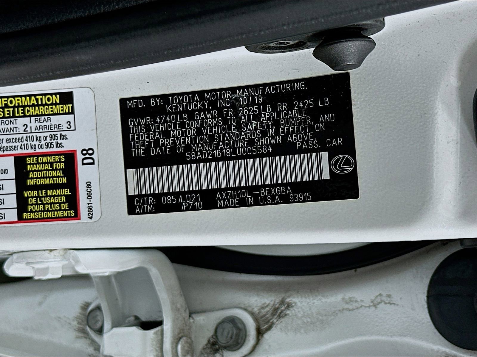 Used 2020 Lexus ES 300h w/ Premium Package FWD image 33