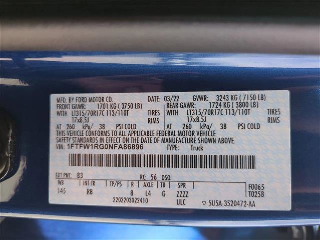 Used 2022 Ford F150 Raptor w/ Equipment Group 801A High image 26