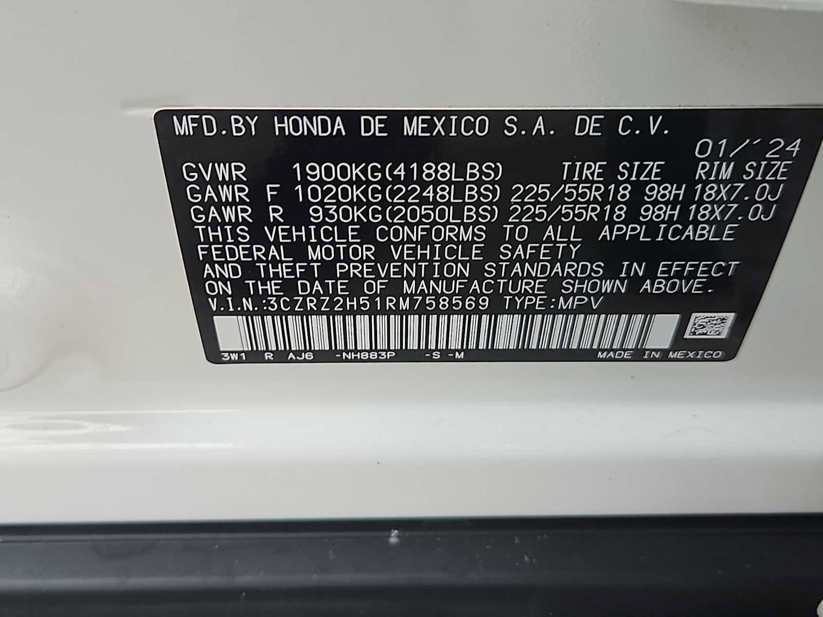 Certified 2024 Honda HR-V Sport image 14