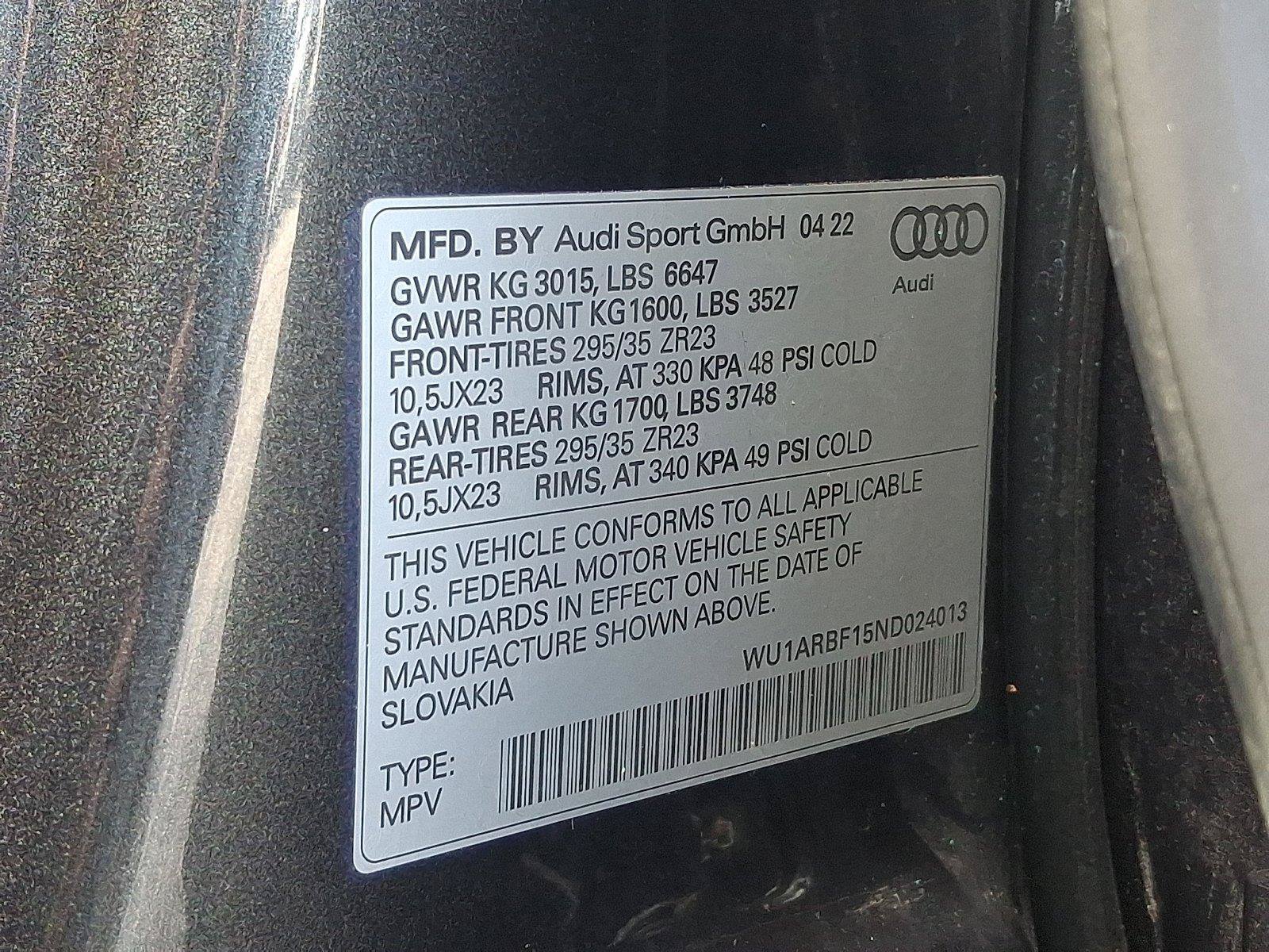 Used 2022 Audi RS Q8 w/ Black Optic Package AWD/4WD image 27
