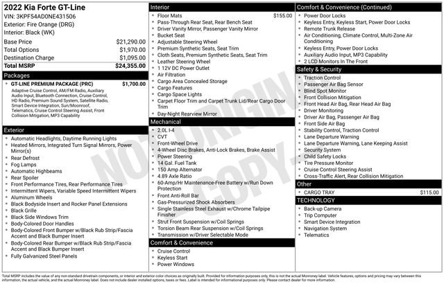Certified 2022 Kia Forte GT-Line w/ GT-Line Premium Package image 14