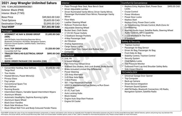 Used 2021 Jeep Wrangler Unlimited Sahara w/ Uconnect 4C Nav & Sound Group image 4