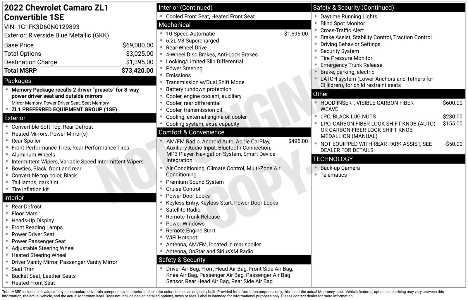 Used 2022 Chevrolet Camaro ZL1 image 34