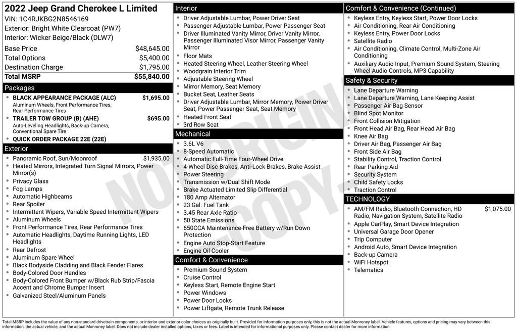 Used 2022 Jeep Grand Cherokee L Limited w/ Black Appearance Package AWD/4WD image 11