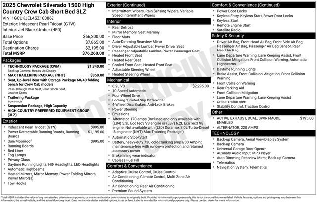 Used 2025 Chevrolet Silverado 1500 High Country w/ Technology Package image 20