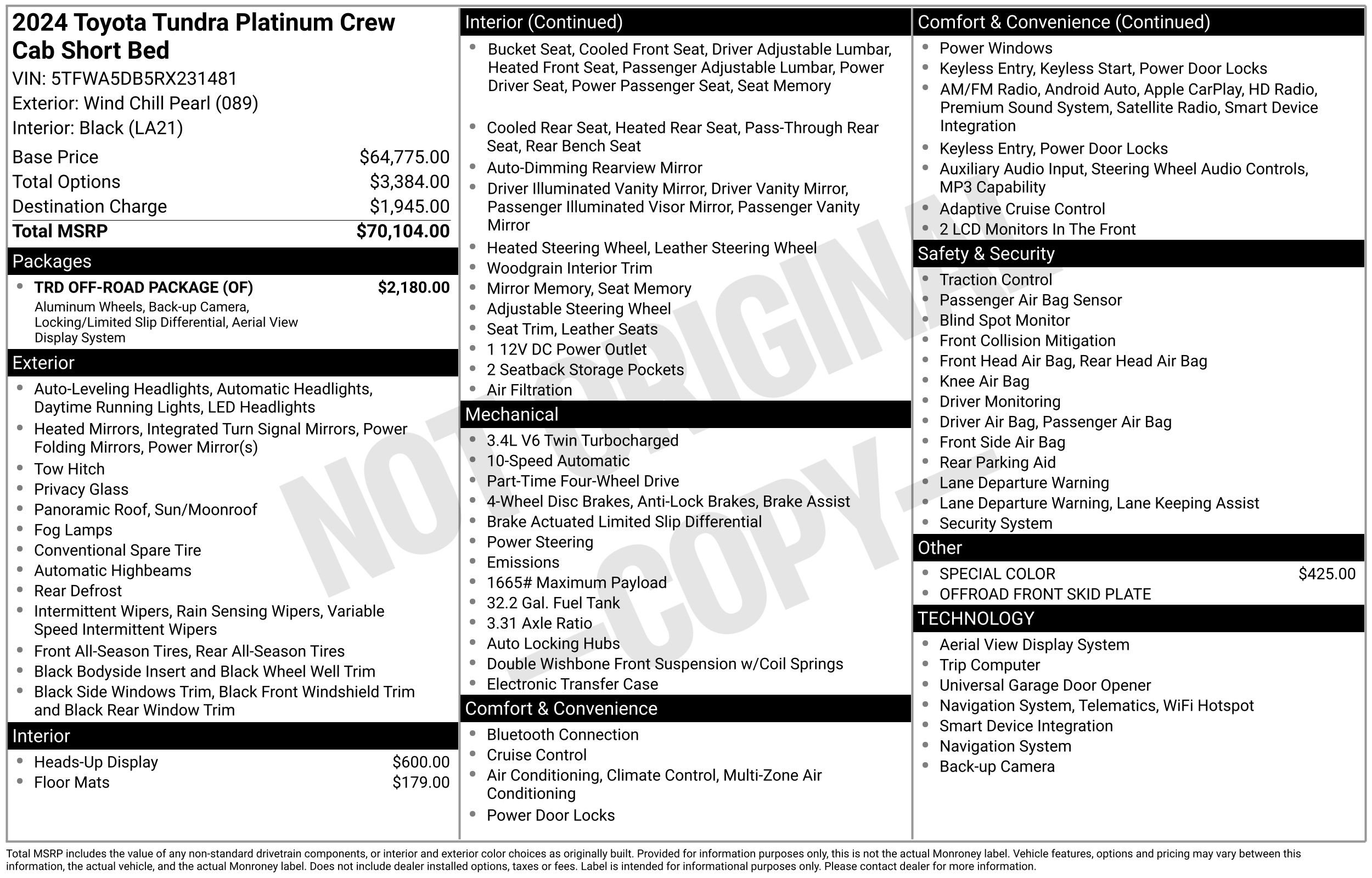 Used 2024 Toyota Tundra Platinum w/ TRD Off-Road Package image 27