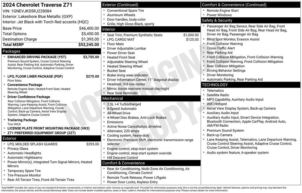 Certified 2024 Chevrolet Traverse Z71 w/ Enhanced Driving Package AWD/4WD image 27