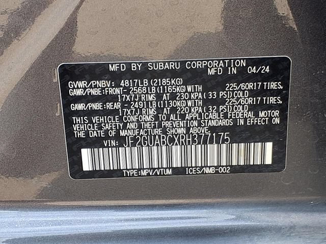 Certified 2024 Subaru Crosstrek 2.0i AWD/4WD image 9
