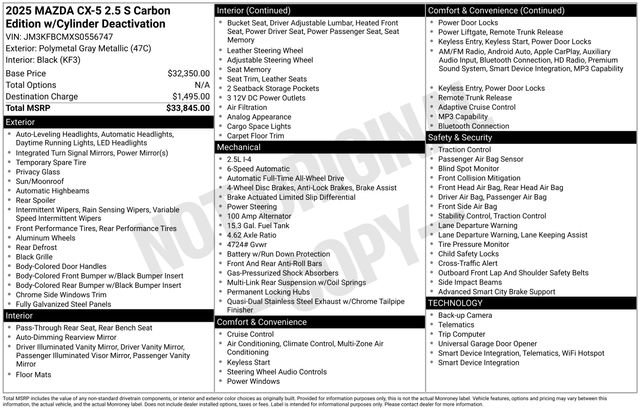 Used 2025 MAZDA CX-5 Carbon Edition image 19